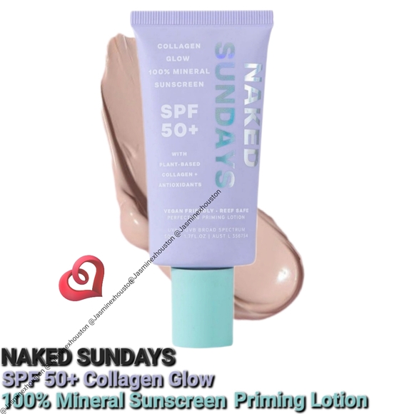 NAKED SUNDAYS SPF 50+ Collagen Glow 100% Mineral Sunscreen Priming Lotion - Picture 1 of 8